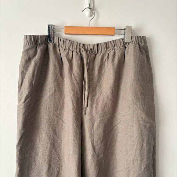 Aritzia Wilfred The Lodge Pant High Rise Relaxed Cruise Linen Taupe Cola Size XL - Picture 6 of 9